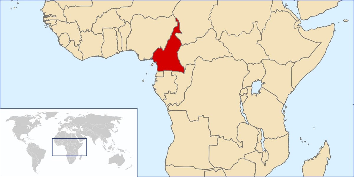 Yeri Kamerun dünya xəritəsində