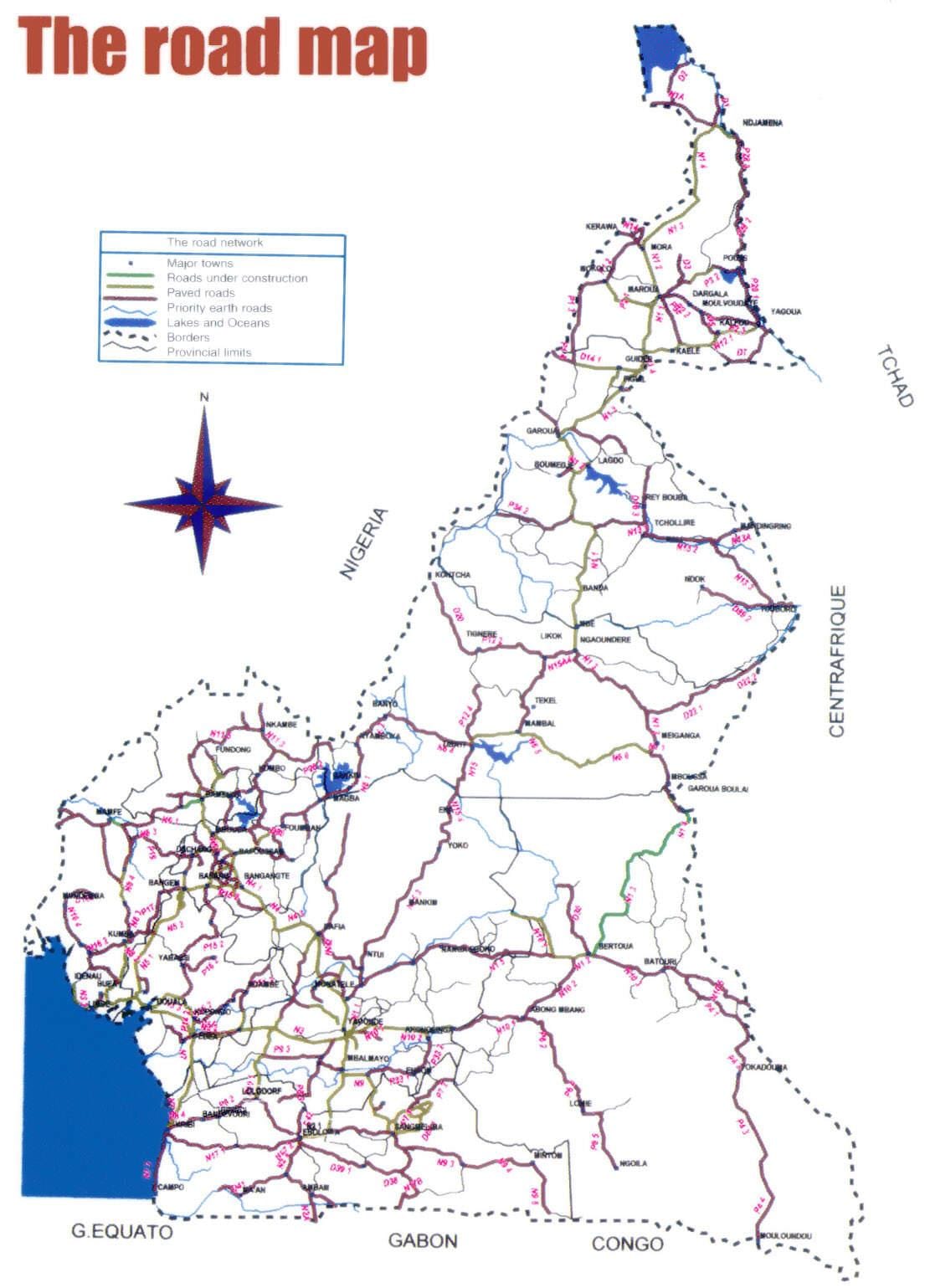 Kart yolların Kamerun 
