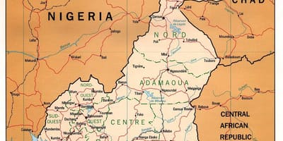Fiziki xəritə Kamerun